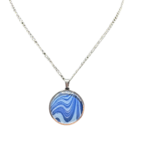 Blue Glass Pendant Necklace