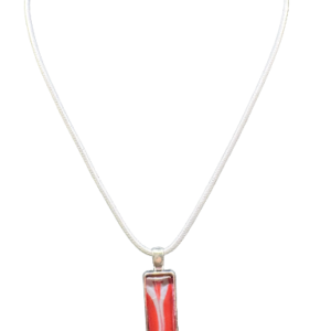 Red Rectangle Pendant Necklace
